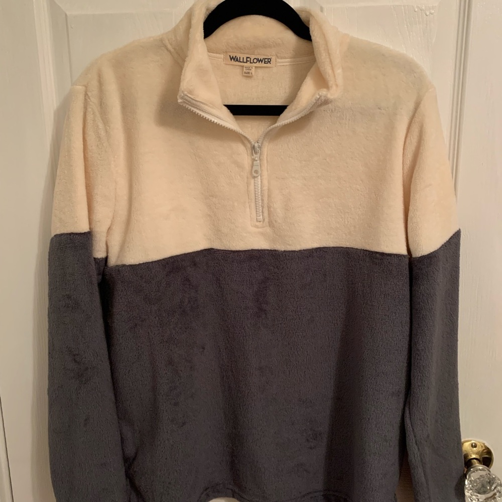 Fuzzy quarter zip sweater